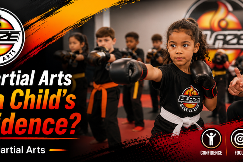 Can martial arts help a child’s confidence? A young student training at Blaze Martial Arts in Bracknell.