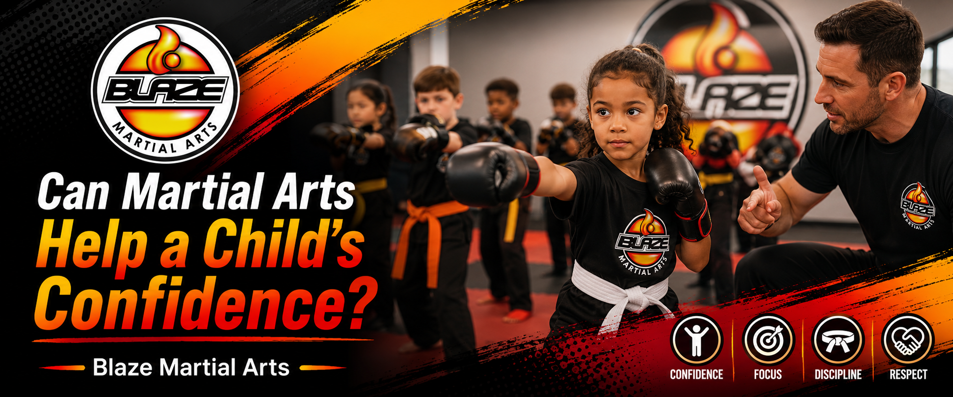 Can martial arts help a child’s confidence? A young student training at Blaze Martial Arts in Bracknell.