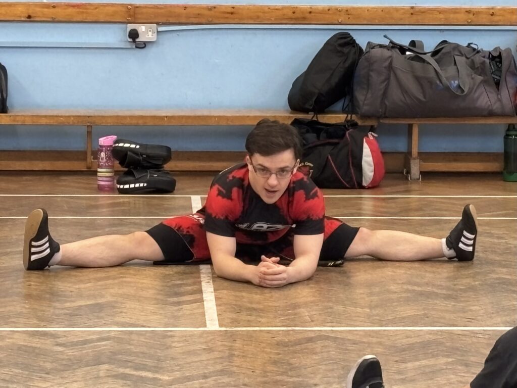 Martial Arts Instructor, Cyrus teaching a kids kickboxing class in Bracknell for Blaze Martial Arts